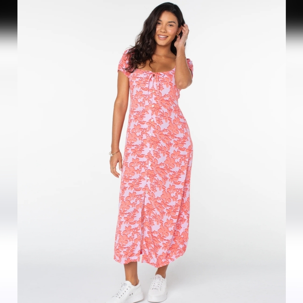 Roxy Shelley Coast Midi Dress Medium